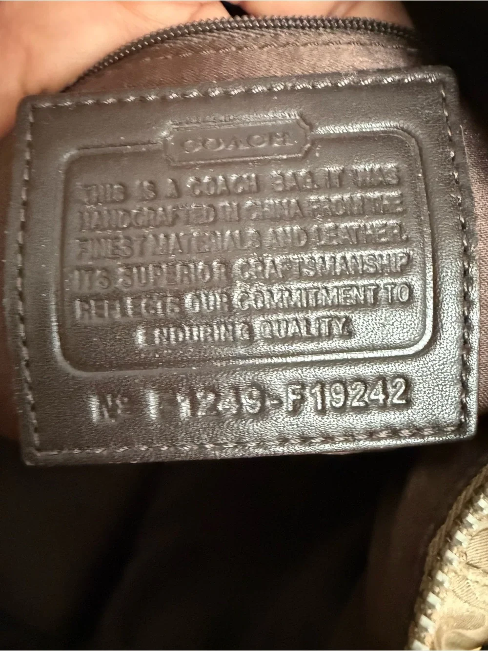 Coach Two-Tone Signature Satchel in Brown and Tan